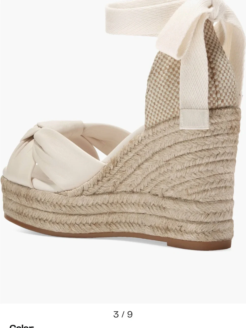 Cole Haan® Cloudfeel Hampton espadrille wedge Sandals.New Sz 10B Creme Color